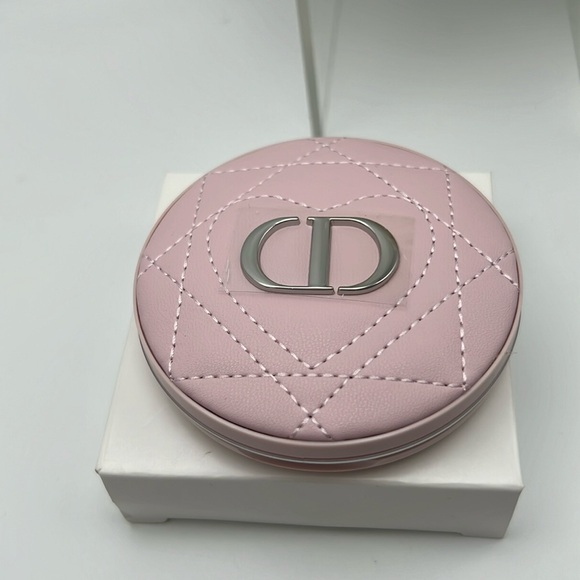 Dior Beauty Other - Dior Beauty Double Mirror Silver Logo Pink Quilted Hearth Shape ❤️ NIB Limited